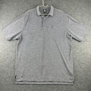 FootJoy FJ Men's Black Grey Striped Short Sleeve Golf Polo Shirt Size‎ XL